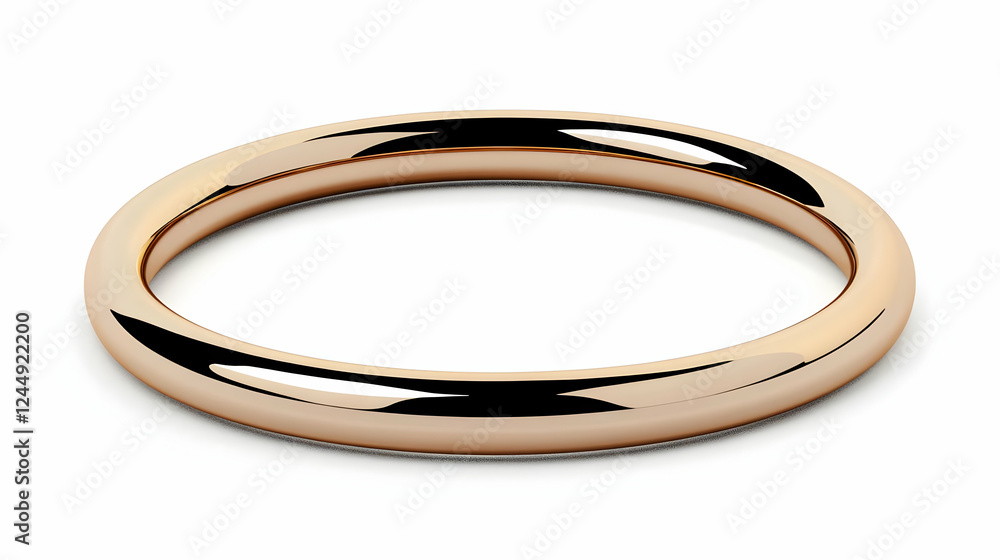 Shiny Gold Ring Isolated on White Background Represents Commitment and Love Beautifully. Shiny Gold Ring Isolated on White Background Represents Commitment and Love Beautifully.