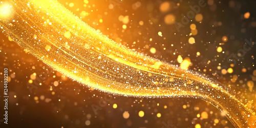 Golden Particles Flowing Ab...