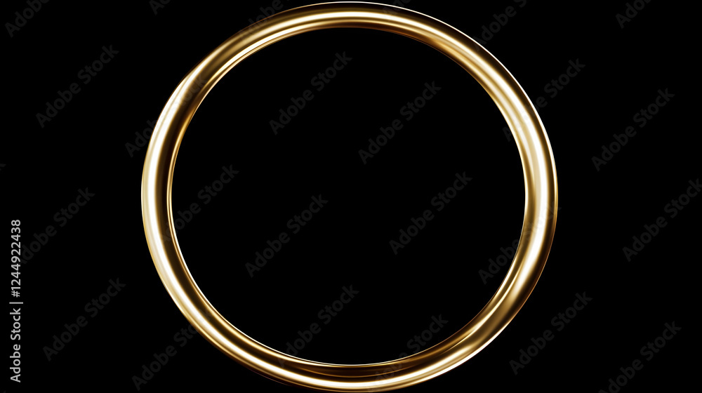 Shiny Gold Oval Frame Glows Elegantly Against a Dark Background with Metallic Sheen.