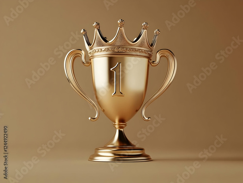 Golden Trophy with a Crown ...