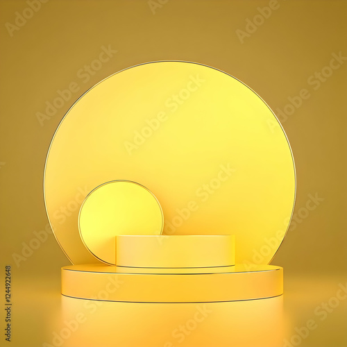 Golden Podium and Backgroun...