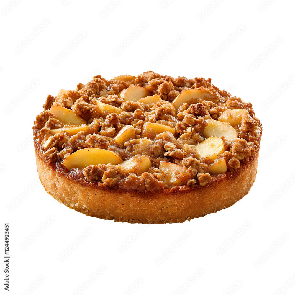 Spiced Apple Crumble Cake Isolated on Transparent Background Spiced Apple Crumble Cake Isolated on Transparent Background