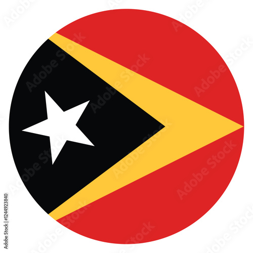 East Timor flag. East Timor circle flag logo icon computer vector illustration design