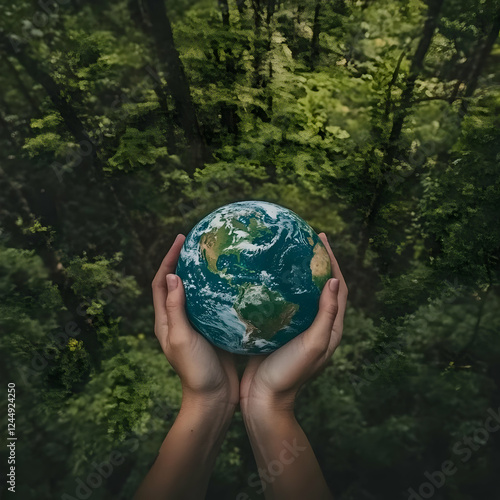 Hands Holding Earth Globe i...