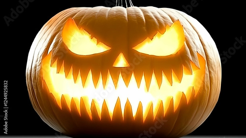 Glowing Carved Pumpkin Illu...