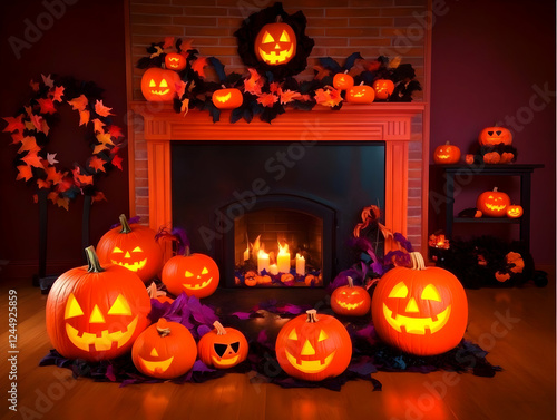 Illuminated Jack-o'-lantern...