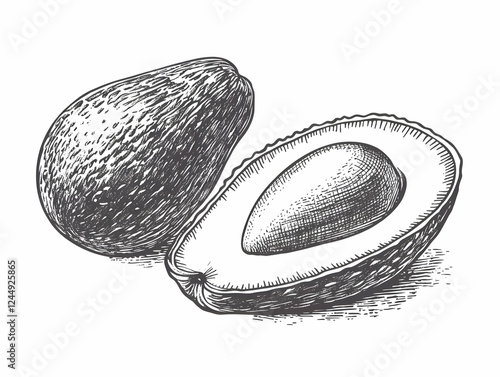 Detailed Engraved Avocado I...