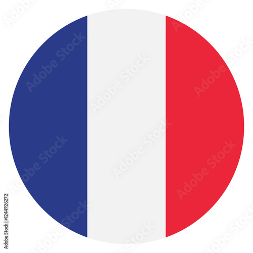 France flag. France circle flag logo icon computer vector illustration design