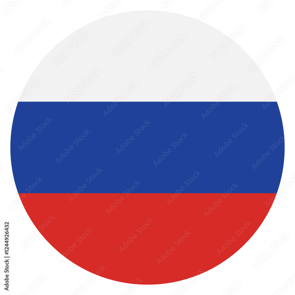 Fototapeta premium Russia flag. Russia circle flag logo icon computer vector illustration design