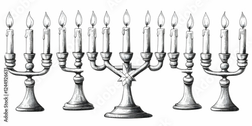 Three ornate candelabras wi...