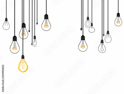 Hanging Light Bulbs Illustr...