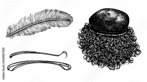 Vintage Illustration: Feath...