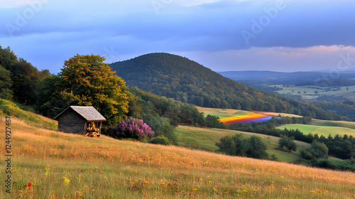 Serene Landscape Shows a Sm...