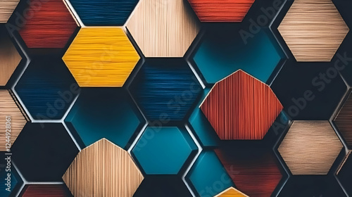 Colorful Hexagonal Wooden T...