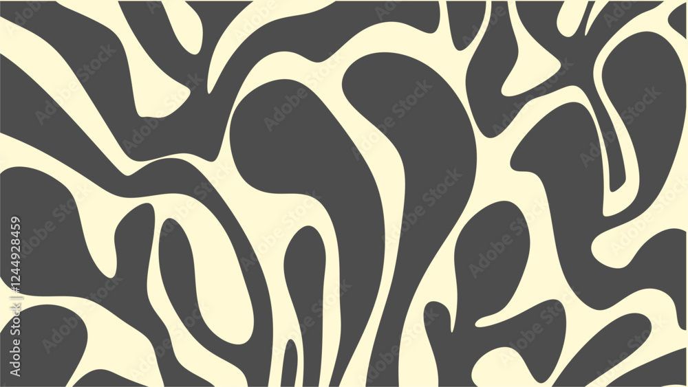 Naklejka premium Abstract background with curved shapes, retro. Wall decor, decoration, graphics. Flyer,seamless