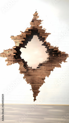 Diamond-shaped hole breaks ...
