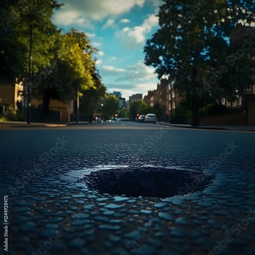 Pothole Creates a Deep Void...