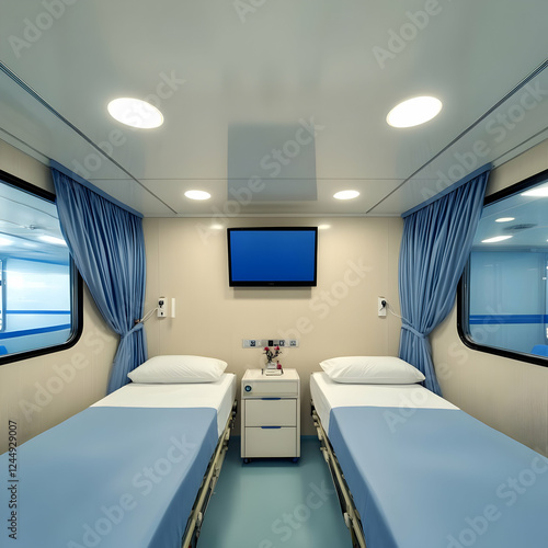 Empty Hospital Room with Tw...