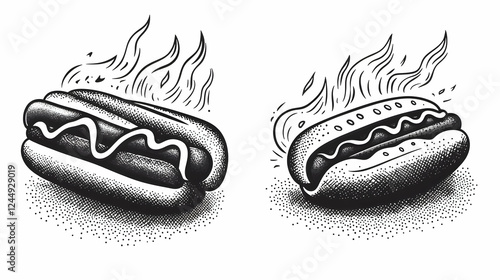 Two Hot Dogs with Flames: A...