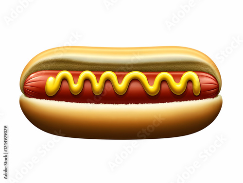Juicy Hot Dog with Mustard ...