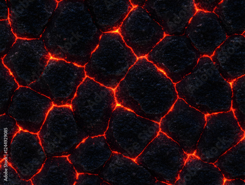 Glowing Lava Cracks Flow Th...