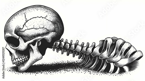 Detailed Skull and Spine Il...