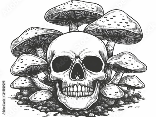 Intricate Skull Illustratio...