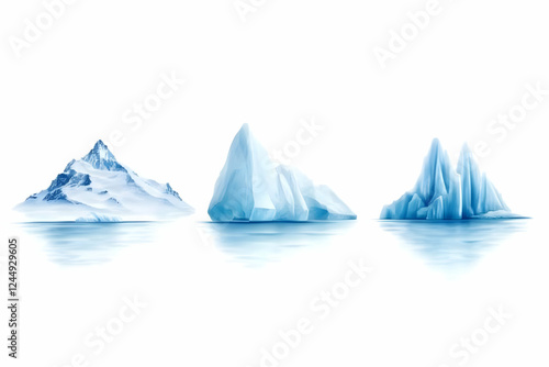 Icy Landscape Shows Snowy M...