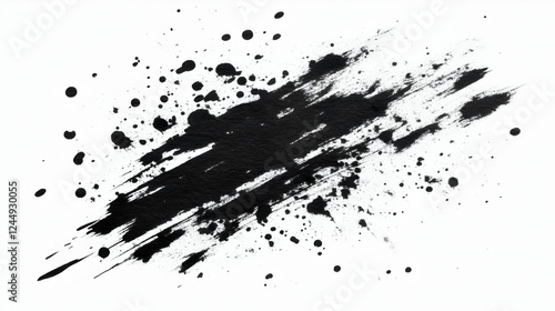 Abstract Black Ink Splashes...