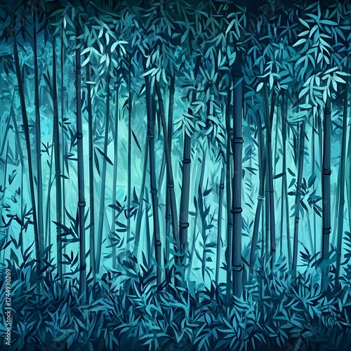 Mystical Bamboo Forest Illu...