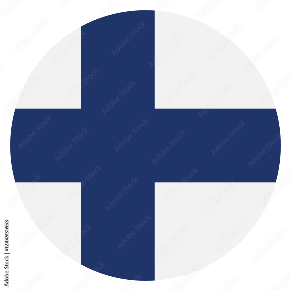 Finland flag. Finland circle flag logo icon computer vector illustration design Finland flag. Finland circle flag logo icon computer vector illustration design