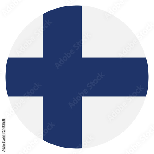 Finland flag. Finland circle flag logo icon computer vector illustration design