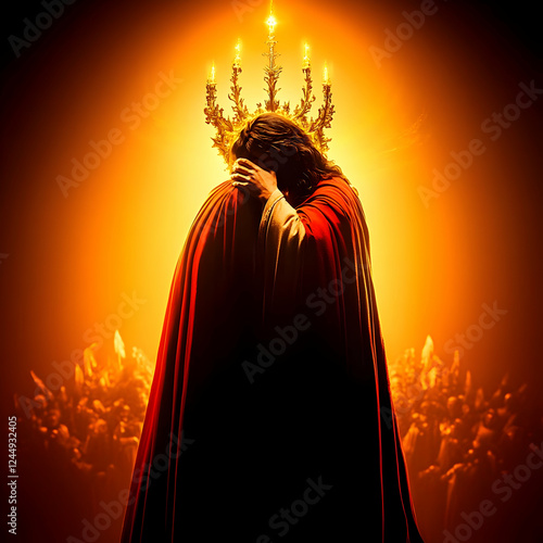 Figure in Red Robe Embraces...