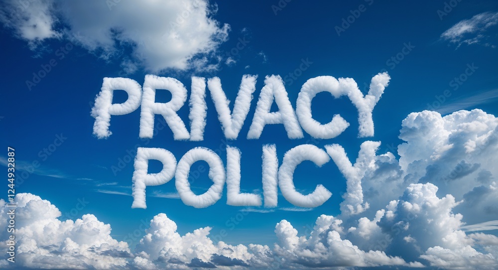 Fototapeta premium privacy policy word made of clouds in blue sky background