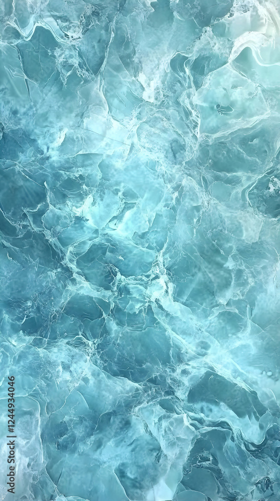 Obraz premium Abstract Turquoise Marble Background Creates a Smooth, Swirling Pattern with Elegant Veins