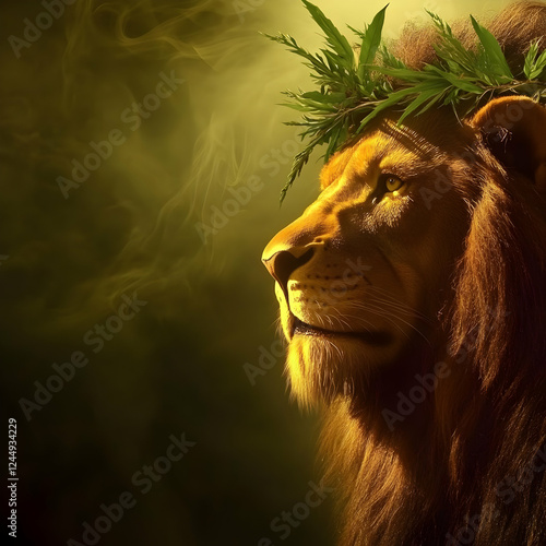 Majestic Lion King with Cro...