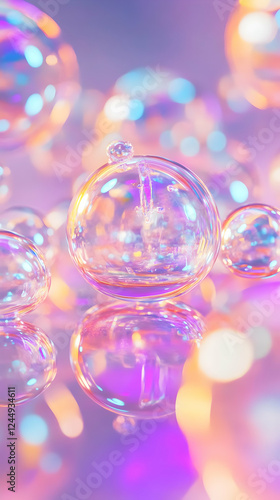 Iridescent Soap Bubbles Shi...