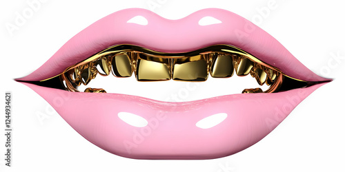 3D Illustration of Pink Lip...