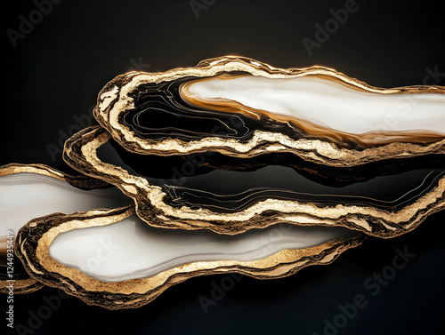 Abstract Black and Gold Mar...