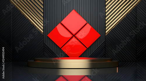 3D Rendered Red Diamond on ...