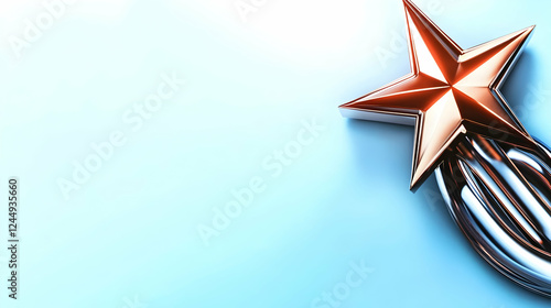 3D Metallic Star with Silve...