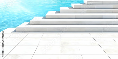 White Marble Steps Descend ...