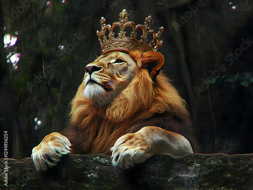 Majestic Lion King Wears a ...