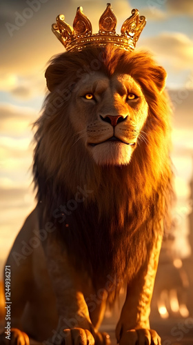 Majestic Lion King Wears Go...