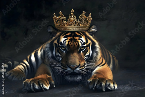 Majestic Tiger Wearing a Go...
