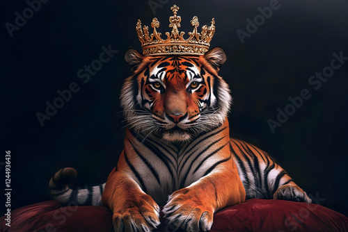 Majestic Tiger Wears a Gold...