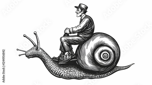 Vintage Illustration: Man R...