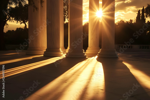 Majestic Columns at Sunset:...