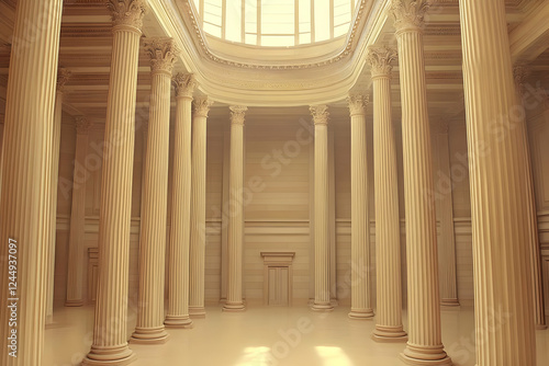 Grand Hall with Columns and...