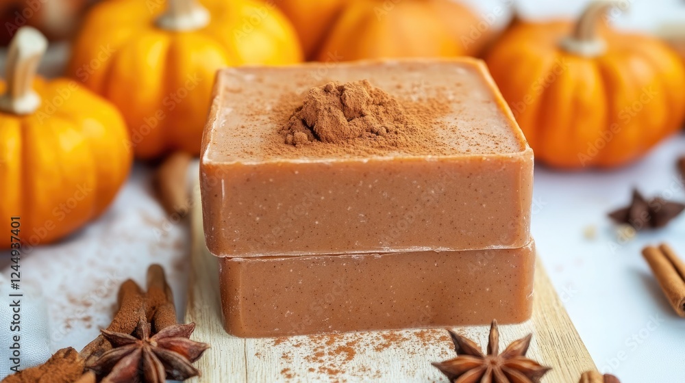Autumnal Indulgence: Pumpkin Spice Soap with Cinnamon and Seasonal Decor Autumnal Indulgence: Pumpkin Spice Soap with Cinnamon and Seasonal Decor